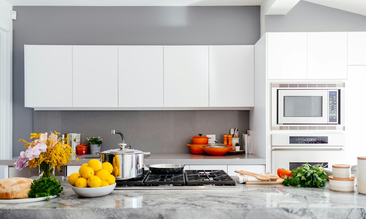 Tablet open to a recipe in a bright kitchen